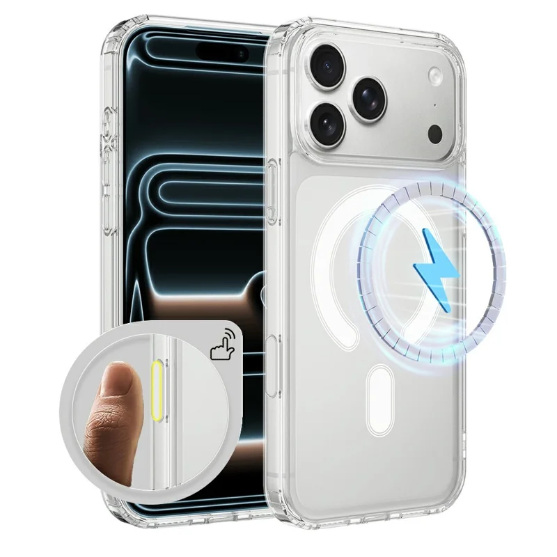 For iPhone 17 Pro Case Compatible with MagSafe TPU + Acrylic Phone Cover with Camera Control Button