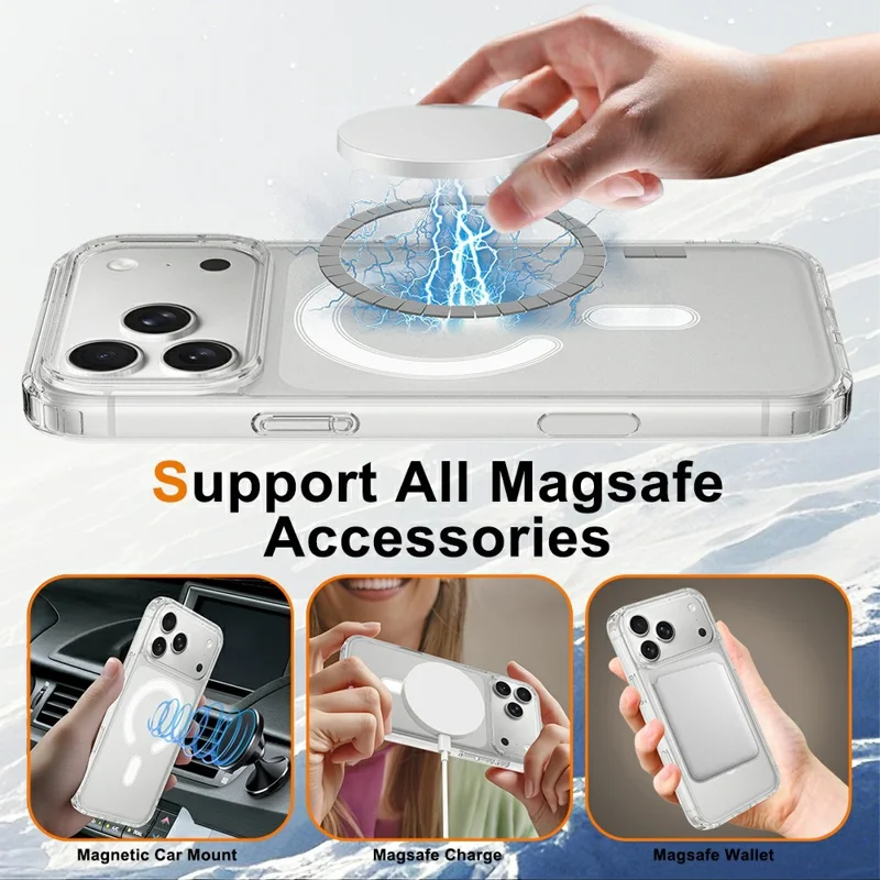 For iPhone 17 Pro Case Compatible with MagSafe TPU + Acrylic Phone Cover with Camera Control Button