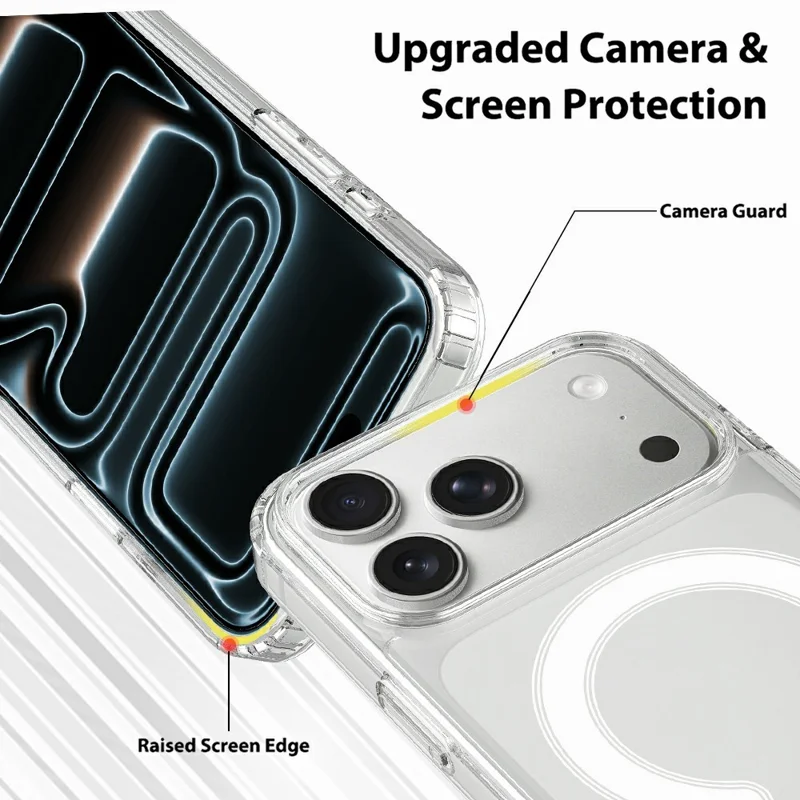 For iPhone 17 Pro Case Compatible with MagSafe TPU + Acrylic Phone Cover with Camera Control Button
