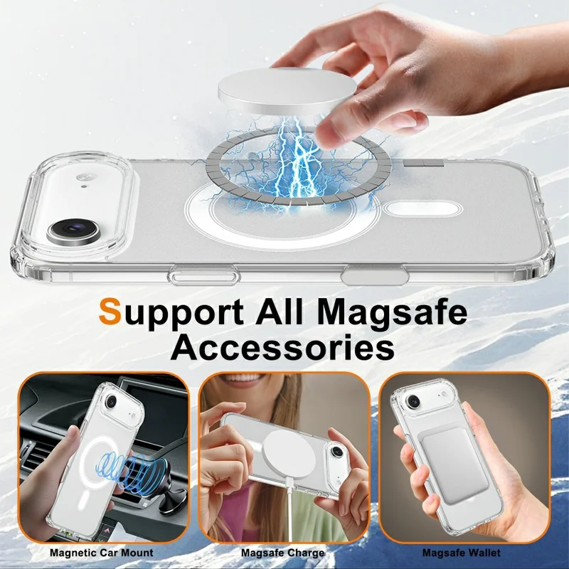 For iPhone Air Case Compatible with MagSafe TPU + Acrylic Phone Cover with Camera Control Button