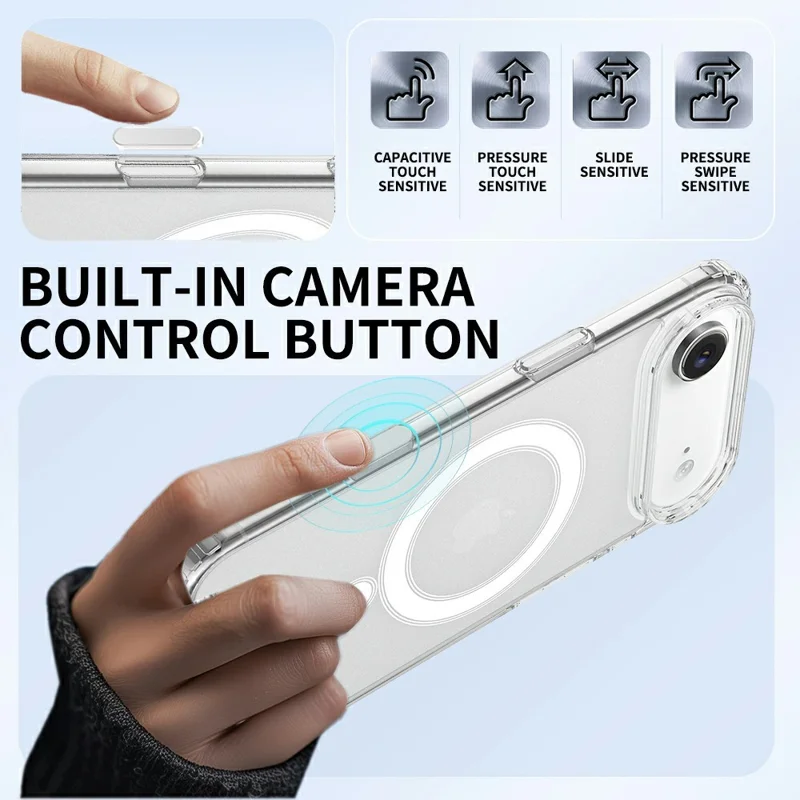 For iPhone Air Case Compatible with MagSafe TPU + Acrylic Phone Cover with Camera Control Button