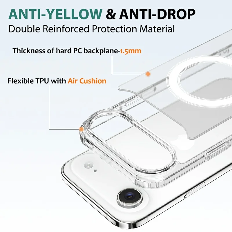 For iPhone Air Case Compatible with MagSafe TPU + Acrylic Phone Cover with Camera Control Button