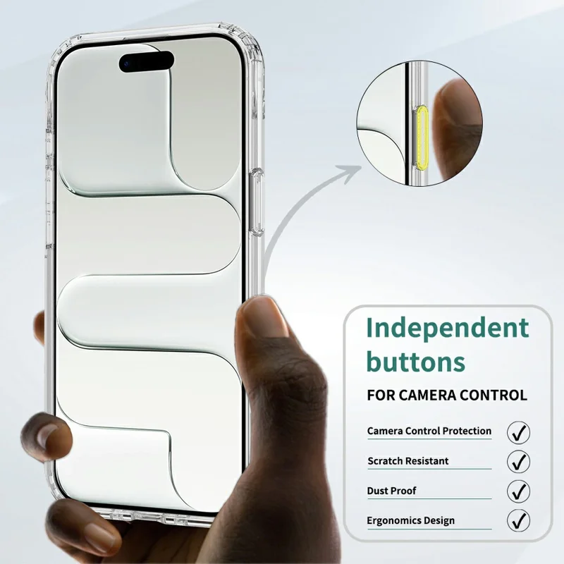 For iPhone Air Case Compatible with MagSafe TPU + Acrylic Phone Cover with Camera Control Button