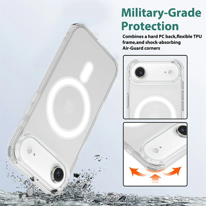 For iPhone Air Case Compatible with MagSafe TPU + Acrylic Phone Cover with Camera Control Button