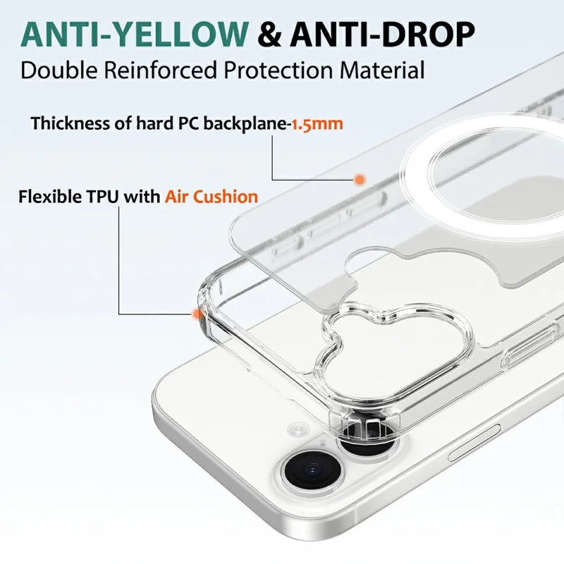For iPhone 17 Case Compatible with MagSafe TPU + Acrylic Phone Cover with Camera Control Button
