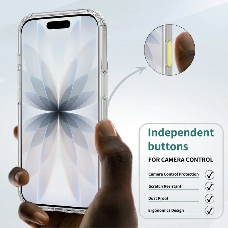 For iPhone 17 Case Compatible with MagSafe TPU + Acrylic Phone Cover with Camera Control Button