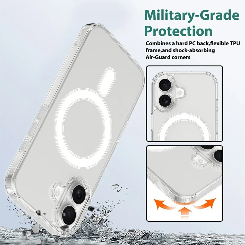For iPhone 17 Case Compatible with MagSafe TPU + Acrylic Phone Cover with Camera Control Button