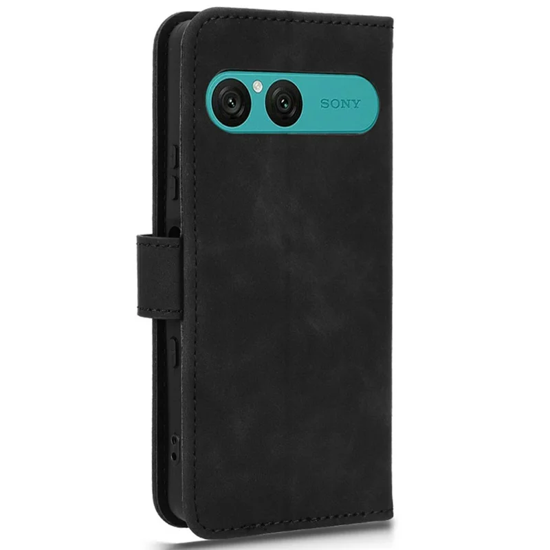For Sony Xperia 10 VII Leather Case Skin Feel Anti Drop Wallet Flip Phone Cover - Black