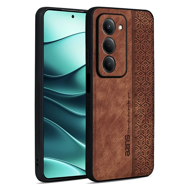 AZNS For Xiaomi Redmi 15 5G (Global) (169mm) Case Protective PU Leather Covered TPU Phone Shell - Brown