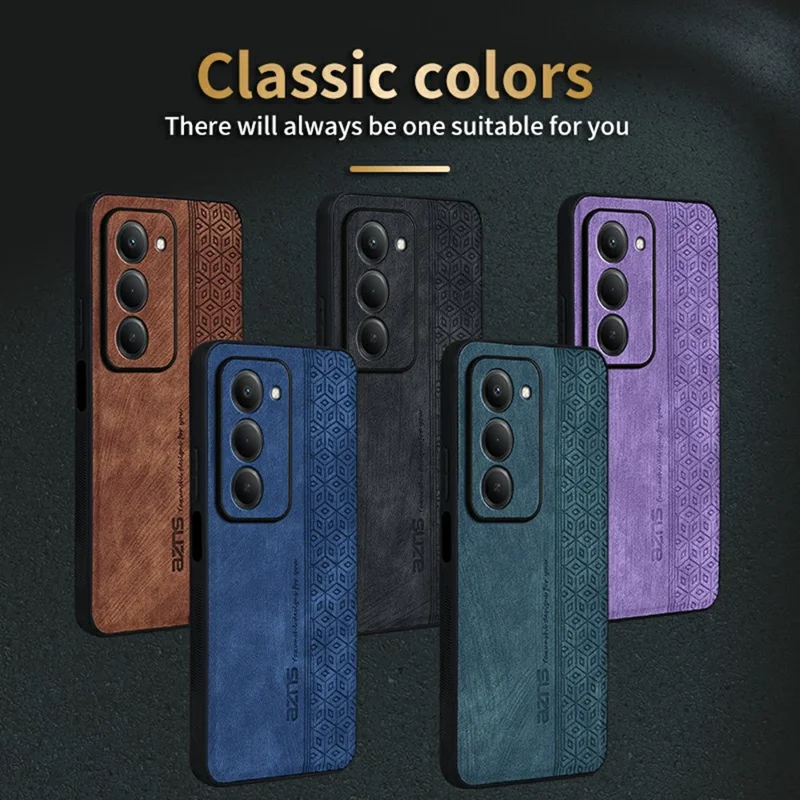 AZNS For Xiaomi Redmi 15 5G (Global) (169mm) Case Protective PU Leather Covered TPU Phone Shell - Brown