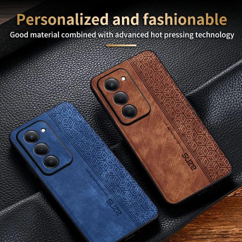 AZNS For Xiaomi Redmi 15 5G (Global) (169mm) Case Protective PU Leather Covered TPU Phone Shell - Brown