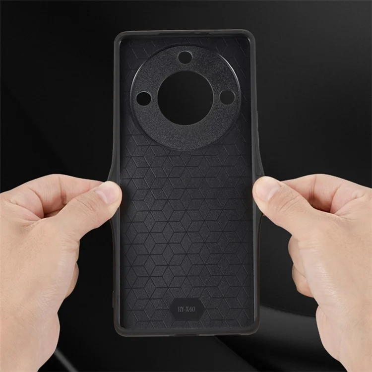 AZNS For Honor X40 5G Imprinted Pattern PU Leather Coated TPU Case Drop-proof Phone Back Cover - Brown