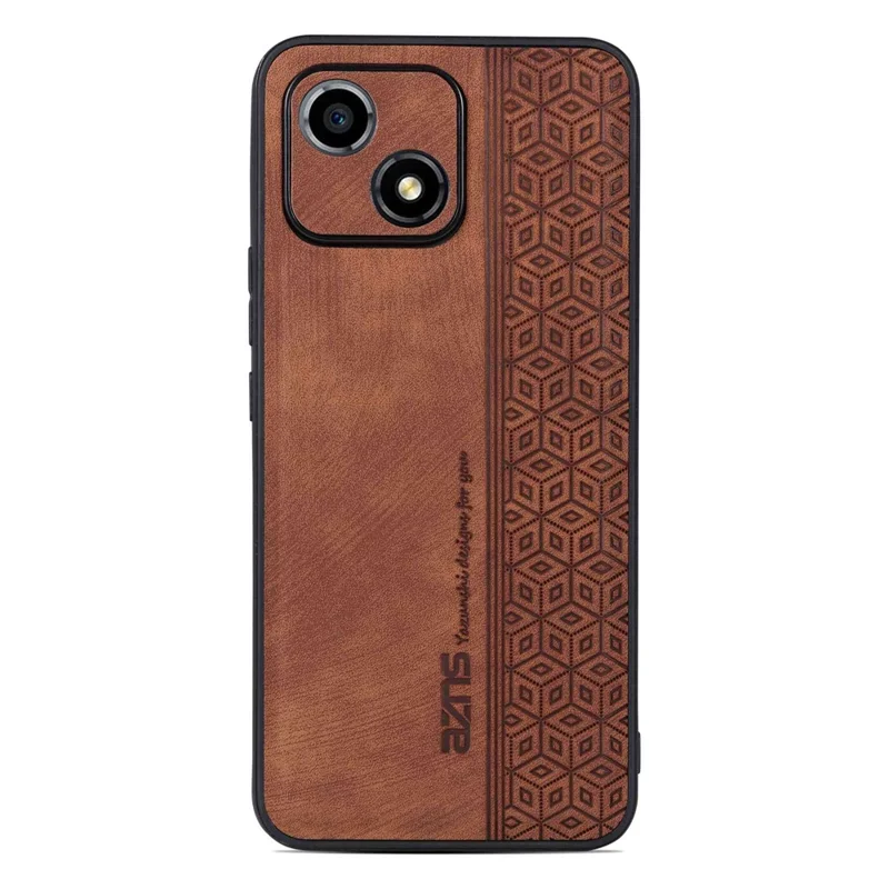 AZNS For Honor Play 30 5G Imprinted Pattern Phone Case Anti-slip Side Edge PU Leather Coated TPU Back Cover - Brown