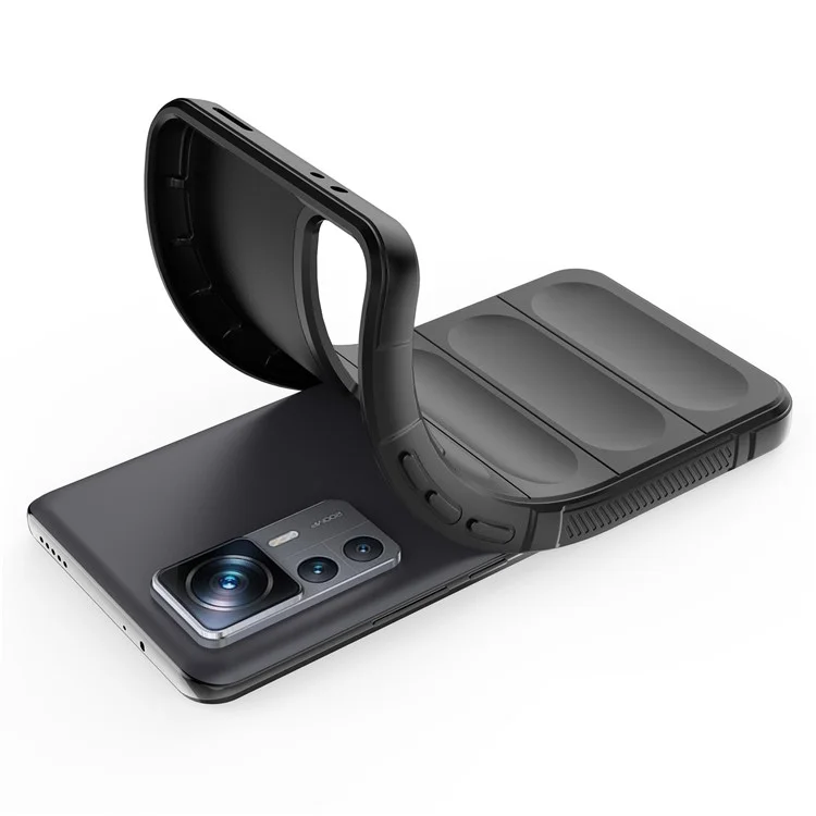 Für Xiaomi 12T Pro 5G Robuste Weiche TPU Handyhülle Stoßfest Schutzhülle - Schwarz