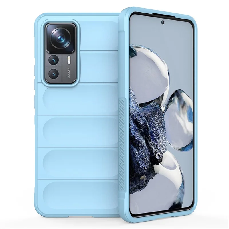 For Xiaomi 12T Pro 5G Rugged Soft TPU Phone Cover Drop-proof Protective Case - Baby Blue