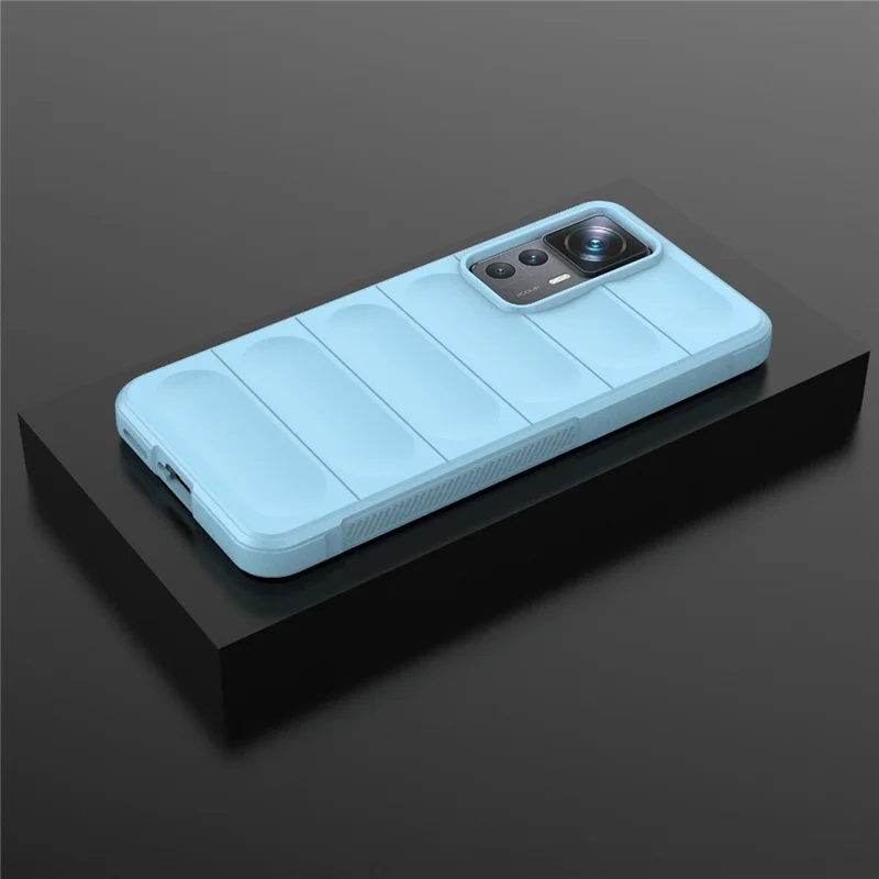For Xiaomi 12T Pro 5G Rugged Soft TPU Phone Cover Drop-proof Protective Case - Baby Blue