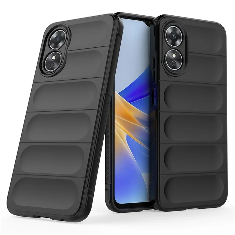 Cover Protettiva per Telefono Cellulare Antiurto per Oppo A17 4G, Protezione da Caduta Custodia Protettiva in TPU Morbido - Nero