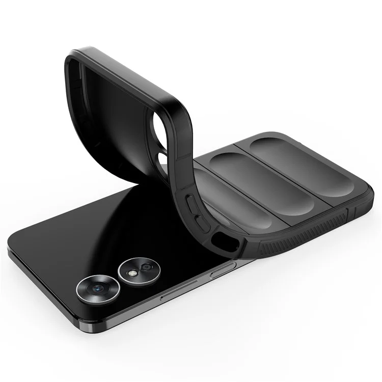 Cover Protettiva per Telefono Cellulare Antiurto per Oppo A17 4G, Protezione da Caduta Custodia Protettiva in TPU Morbido - Nero