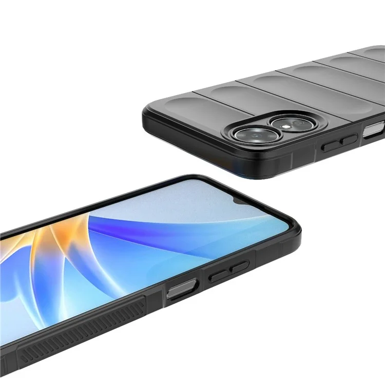 Cover Protettiva per Telefono Cellulare Antiurto per Oppo A17 4G, Protezione da Caduta Custodia Protettiva in TPU Morbido - Nero