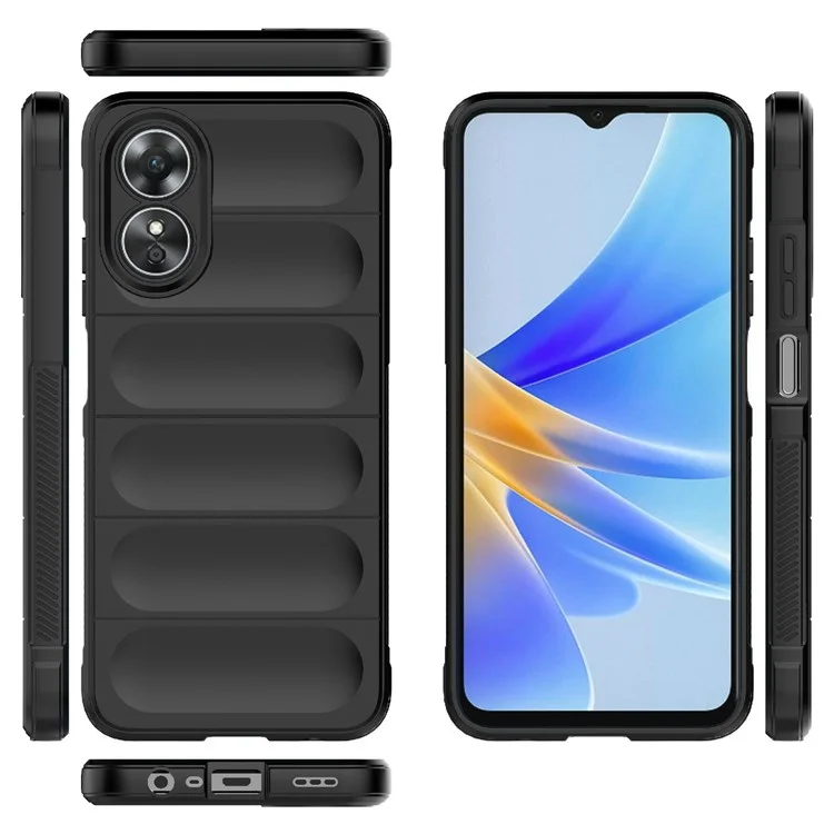 Cover Protettiva per Telefono Cellulare Antiurto per Oppo A17 4G, Protezione da Caduta Custodia Protettiva in TPU Morbido - Nero