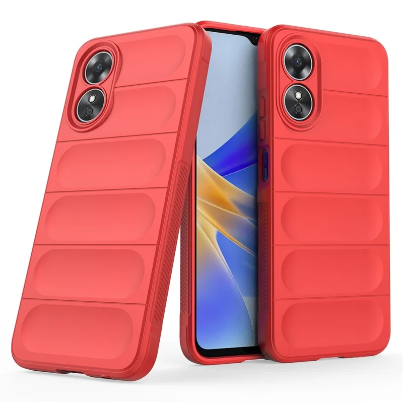 Shockproof Mobile Phone Cover for Oppo A17 4G, Drop Protection Soft TPU Protective Case - Red