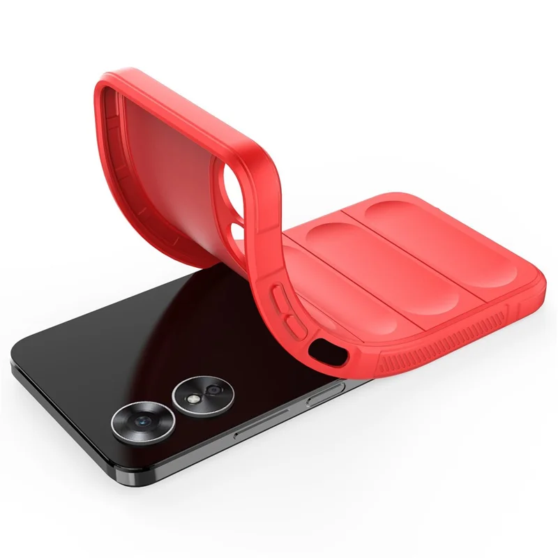 Shockproof Mobile Phone Cover for Oppo A17 4G, Drop Protection Soft TPU Protective Case - Red