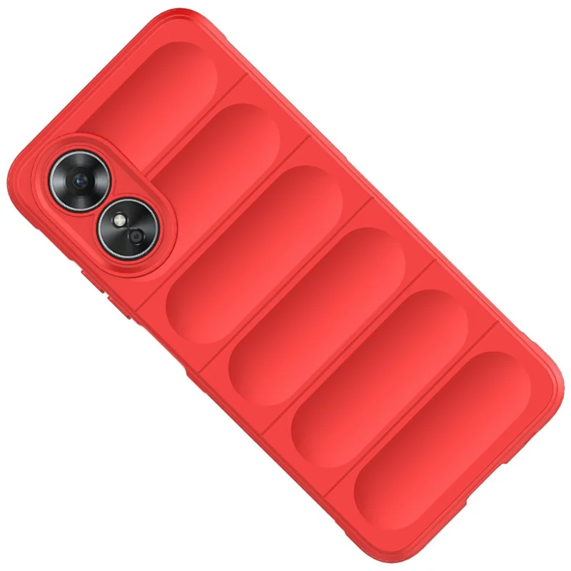Shockproof Mobile Phone Cover for Oppo A17 4G, Drop Protection Soft TPU Protective Case - Red