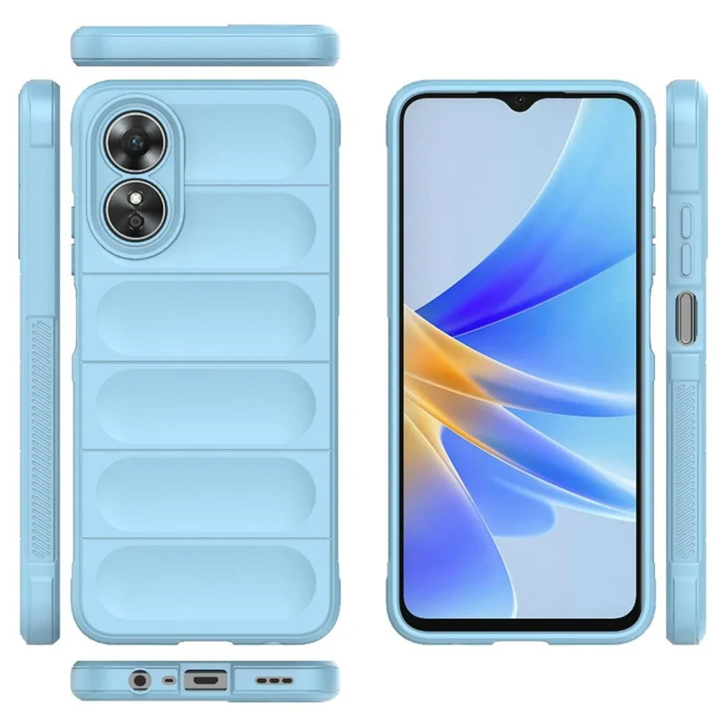 Shockproof Mobile Phone Cover for Oppo A17 4G, Drop Protection Soft TPU Protective Case - Baby Blue
