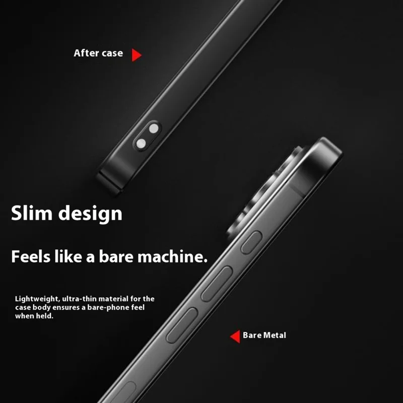 For iPhone 16 Pro Case Lens Protection Hard PC Matte Phone Cover Compatible with MagSafe - Black