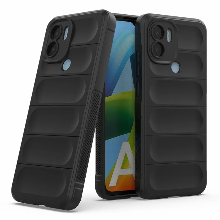 Для Xiaomi Redmi A1+ 4G / A2+ 4G / Poco C50 4G Прочный гибкий TPU чехол для телефона, противоударный чехол для смартфона - черный
