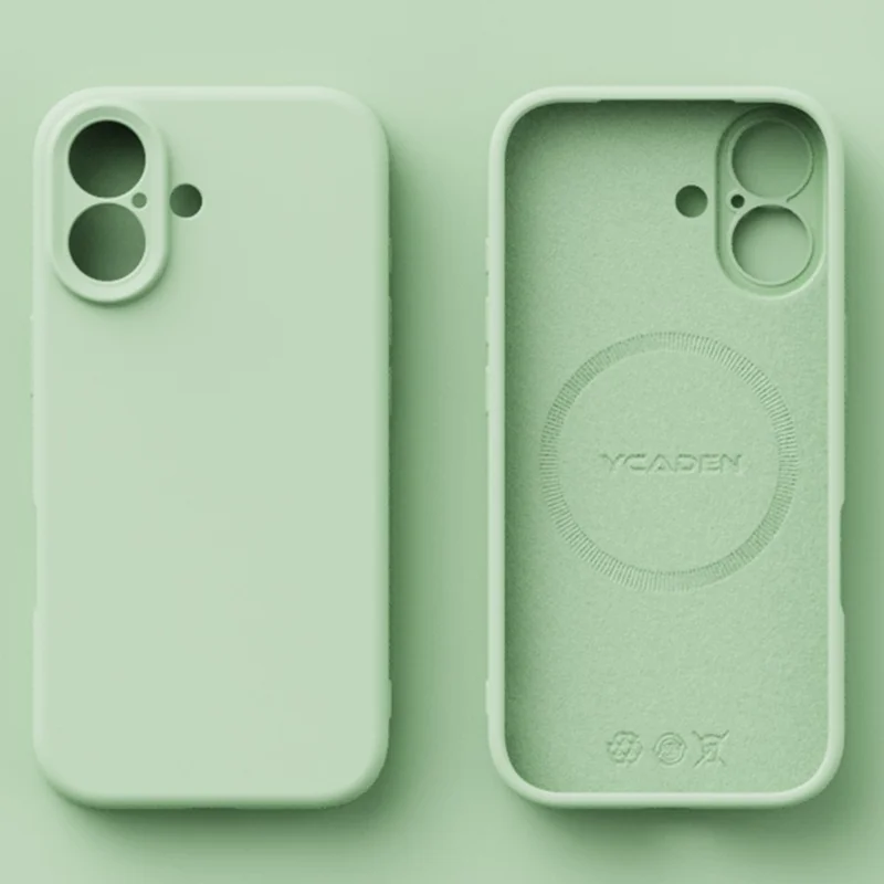 YCADEN For iPhone 17 Case Compatible with MagSafe Precise Cutouts TPU Phone Back Cover - Grass Green