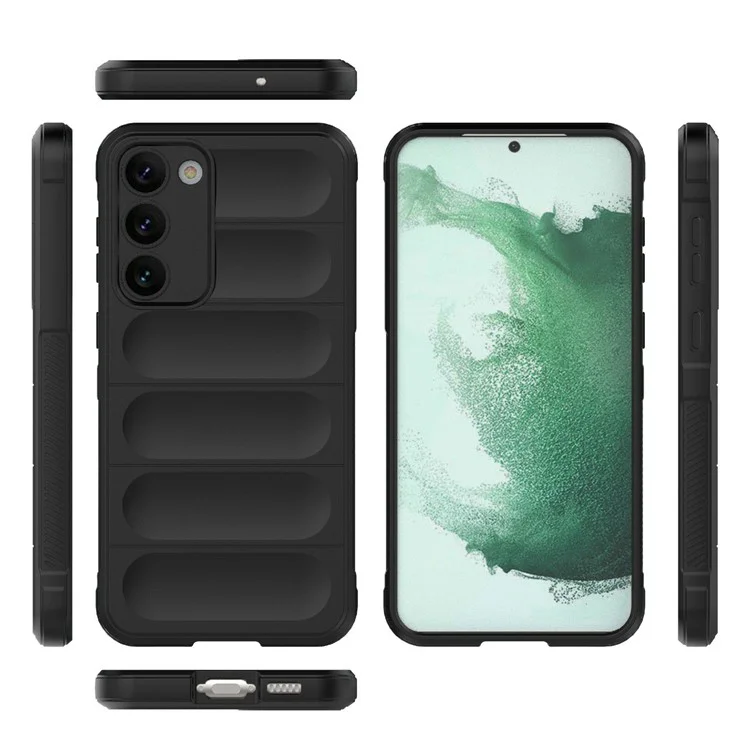 Cell Phone Case for Samsung Galaxy S23, Flexible TPU Drop Protection Rugged Back Cover - Black