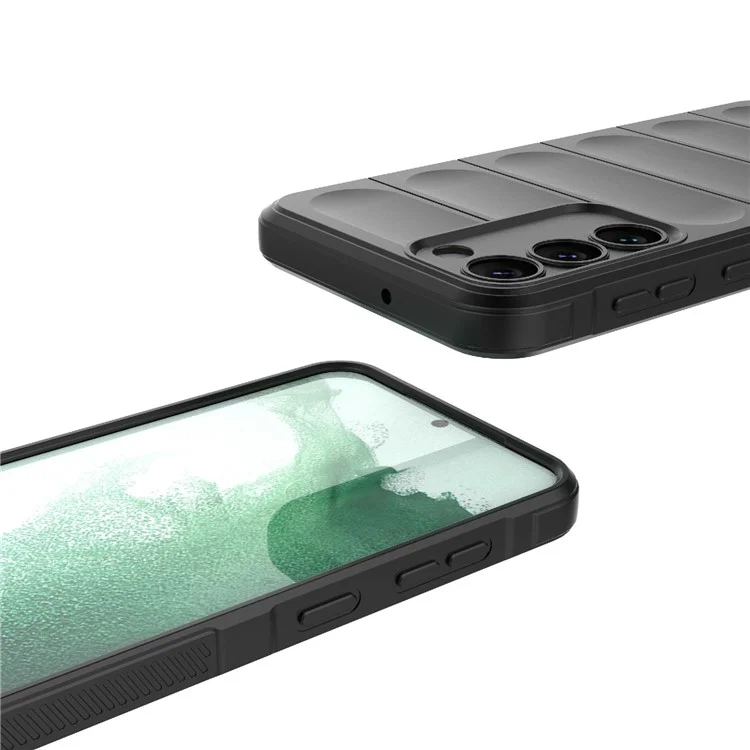 Cell Phone Case for Samsung Galaxy S23, Flexible TPU Drop Protection Rugged Back Cover - Black