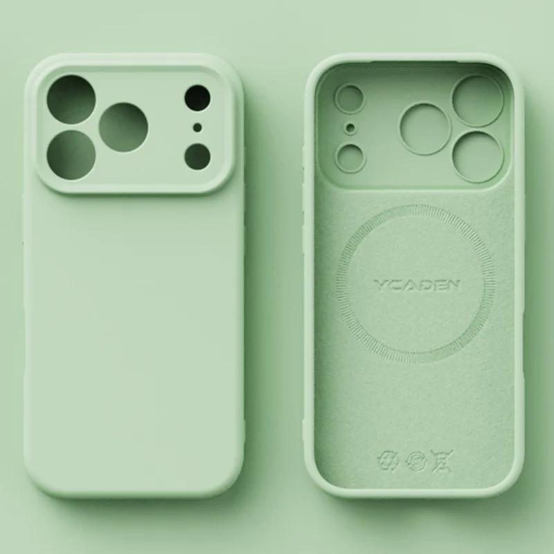 YCADEN For iPhone 17 Pro Max Case Compatible with MagSafe Precise Cutouts TPU Phone Back Cover - Grass Green