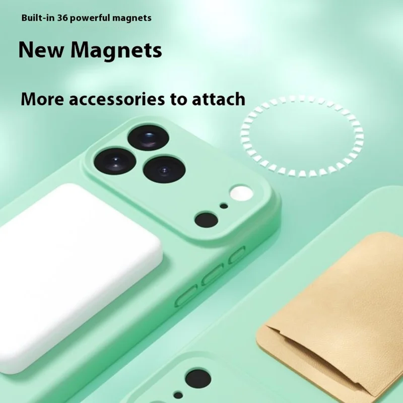 YCADEN For iPhone 17 Pro Max Case Compatible with MagSafe Precise Cutouts TPU Phone Back Cover - Grass Green