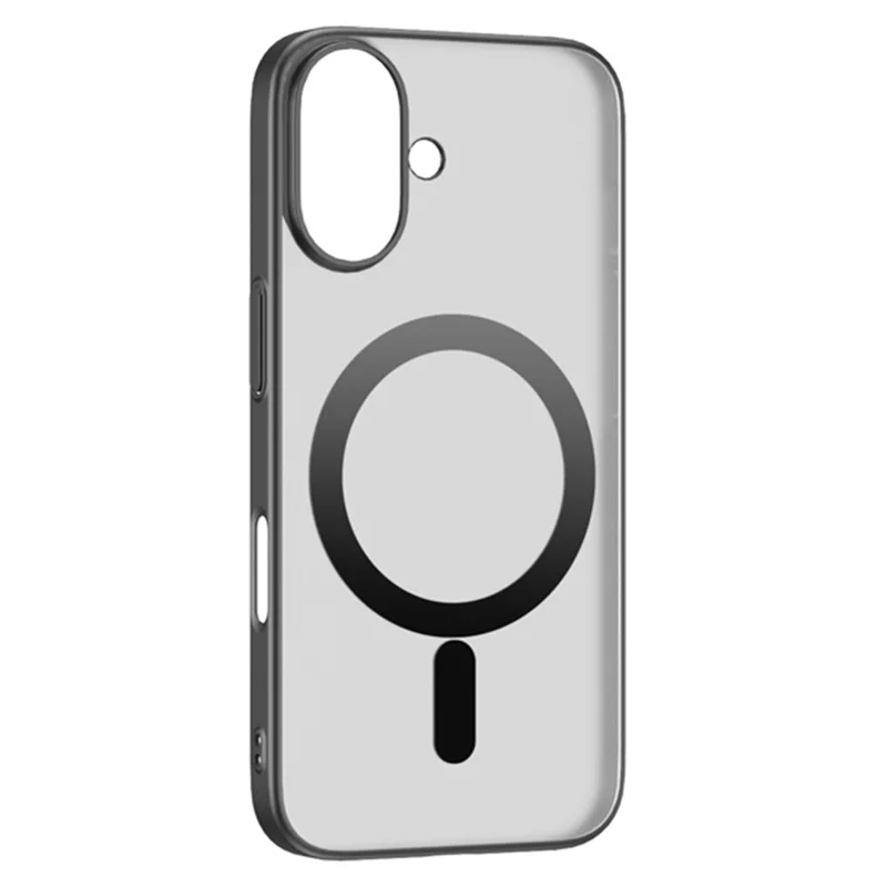 For iPhone 16 Plus Case Compatible with MagSafe Nano-Molecular Coating PC + TPU Phone Cover - Black