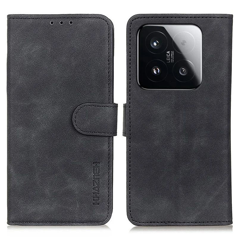 KHAZNEH For Xiaomi 15T Case PU Leather Retro Texture Phone Cover - Black