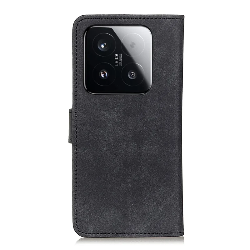 KHAZNEH For Xiaomi 15T Case PU Leather Retro Texture Phone Cover - Black