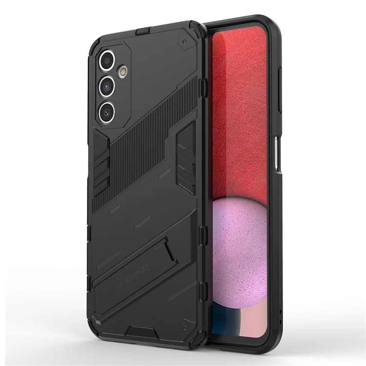 Funda protectora a prueba de caídas para Samsung Galaxy A14 5G / A14 4G, cubierta híbrida resistente a golpes de PC duro + TPU blando con soporte - Negro
