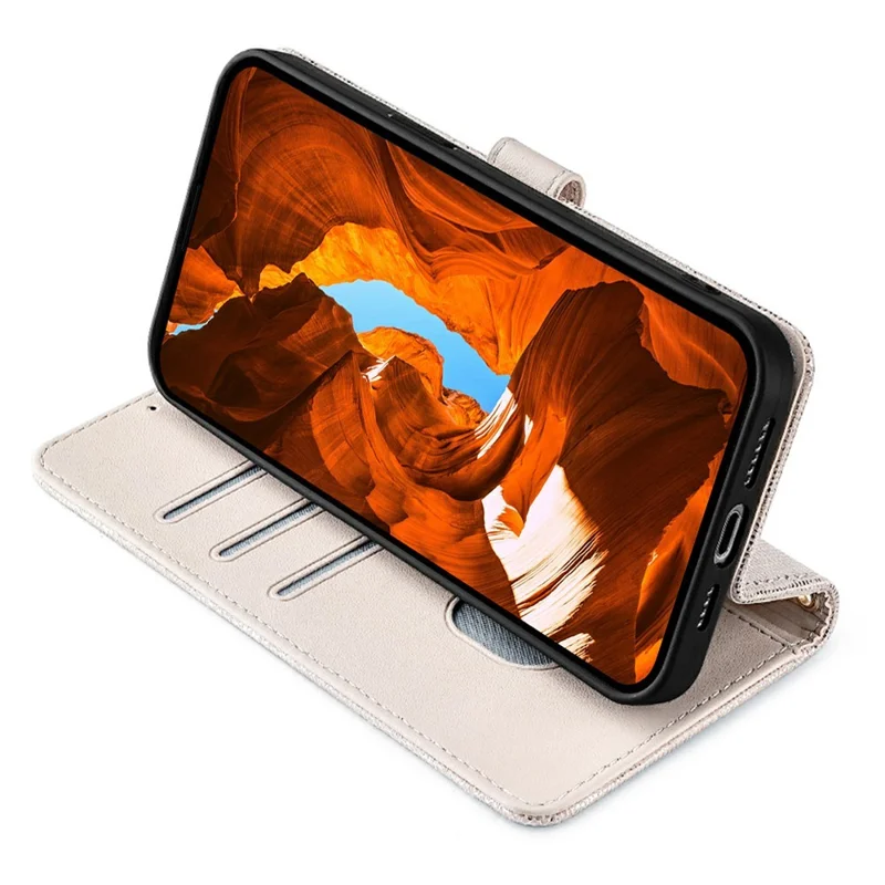 For Honor Magic8 Lite 5G / X9d 5G / X70 5G Case Wallet Sequins Leather Crossbody Phone Cover - White