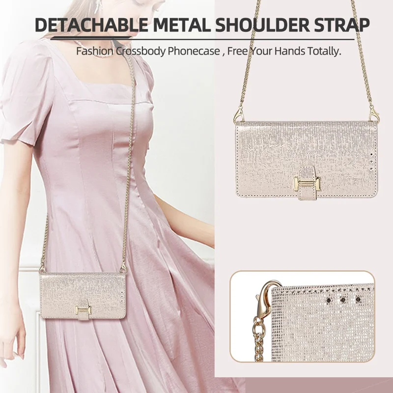 For Honor Magic8 Lite 5G / X9d 5G / X70 5G Case Wallet Sequins Leather Crossbody Phone Cover - White