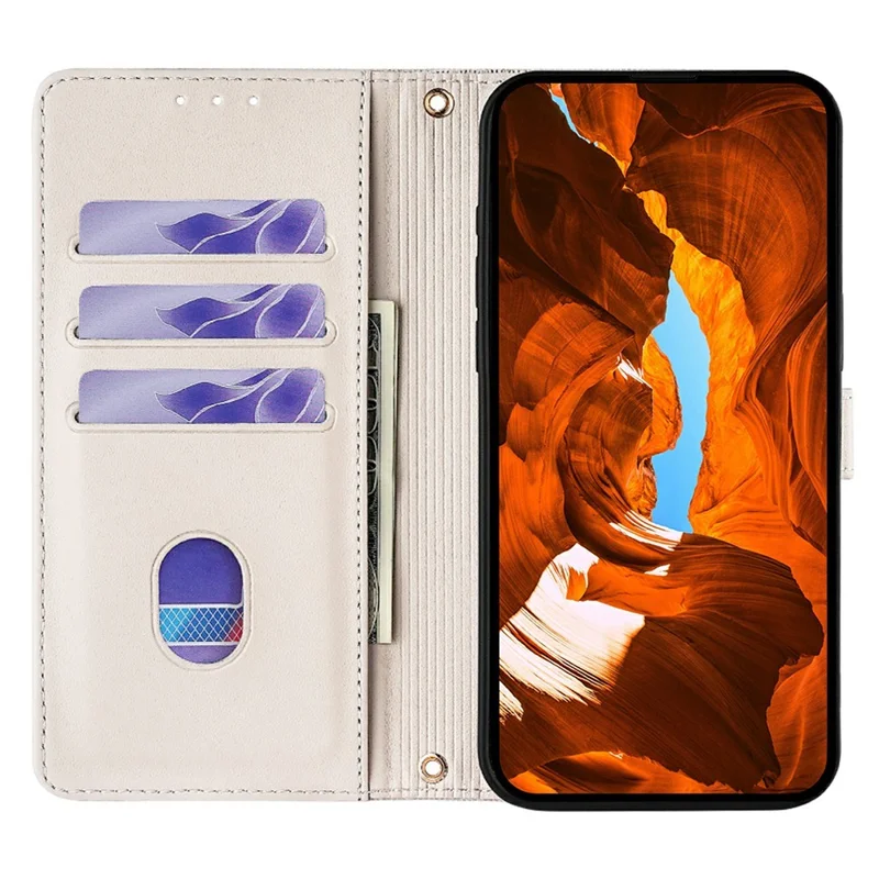 For Samsung Galaxy A17 5G Case Wallet Sequins Leather Crossbody Phone Cover - White