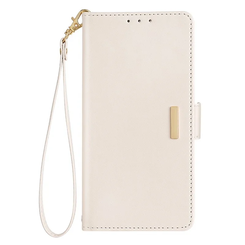 For Samsung Galaxy A17 5G / 4G Case RFID Blocking Wallet PU Leather Phone Cover with Wrist Strap - White