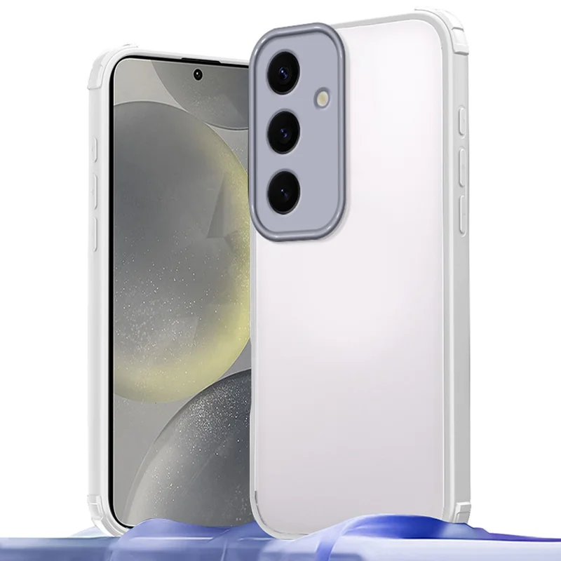 For Samsung Galaxy S24 Case Reinforced Corner Shockproof TPU + Acrylic Phone Cover - White