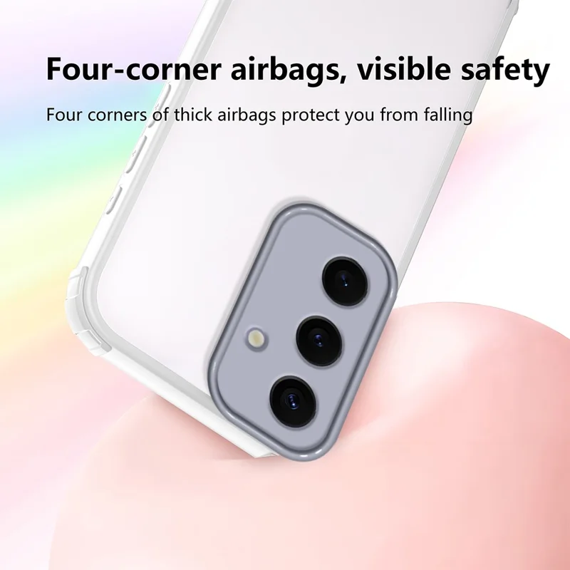 For Samsung Galaxy S24+ Case Reinforced Corner Shockproof TPU + Acrylic Phone Cover - White