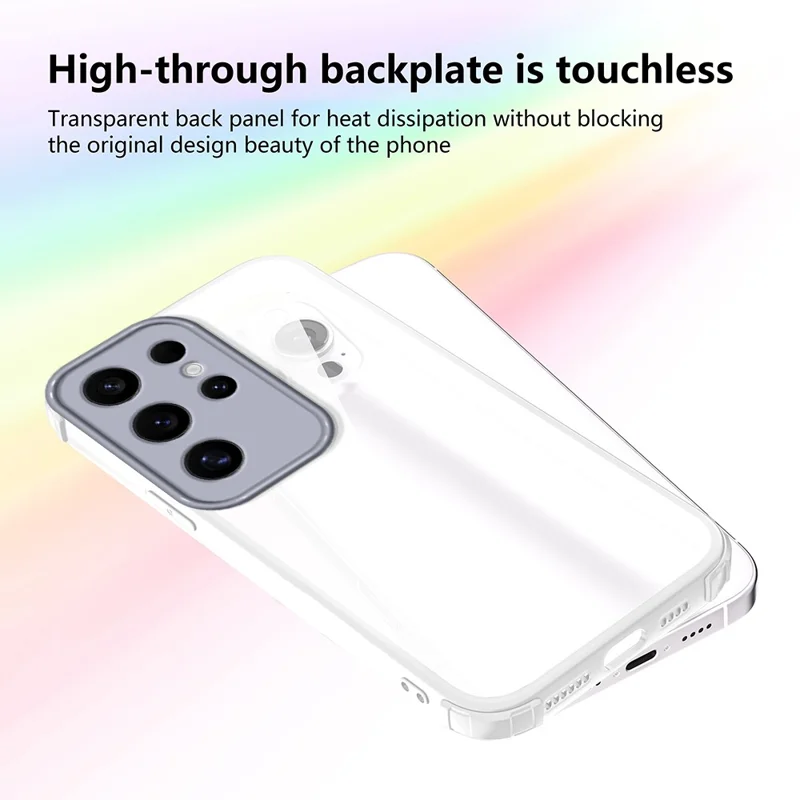 For Samsung Galaxy S24 Ultra Case Reinforced Corner Shockproof TPU + Acrylic Phone Cover - White