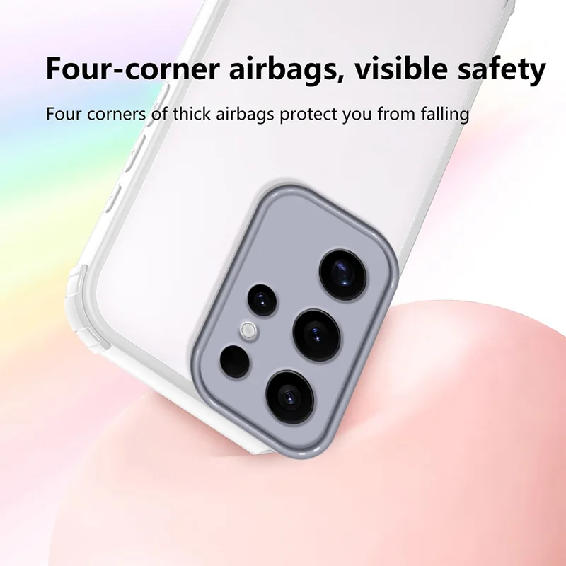 For Samsung Galaxy S24 Ultra Case Reinforced Corner Shockproof TPU + Acrylic Phone Cover - White