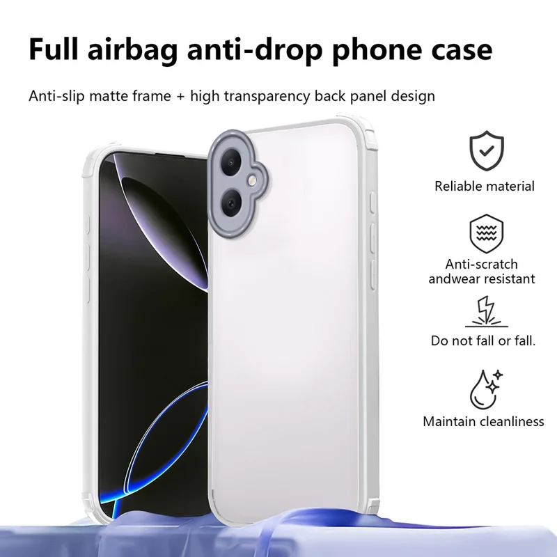 For Samsung Galaxy A06 4G Case Reinforced Corner Shockproof TPU + Acrylic Phone Cover - White