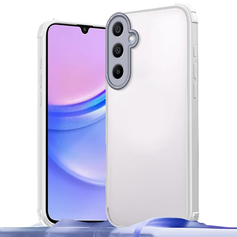 For Samsung Galaxy A15 4G / 5G Case Reinforced Corner Shockproof TPU + Acrylic Phone Cover - White