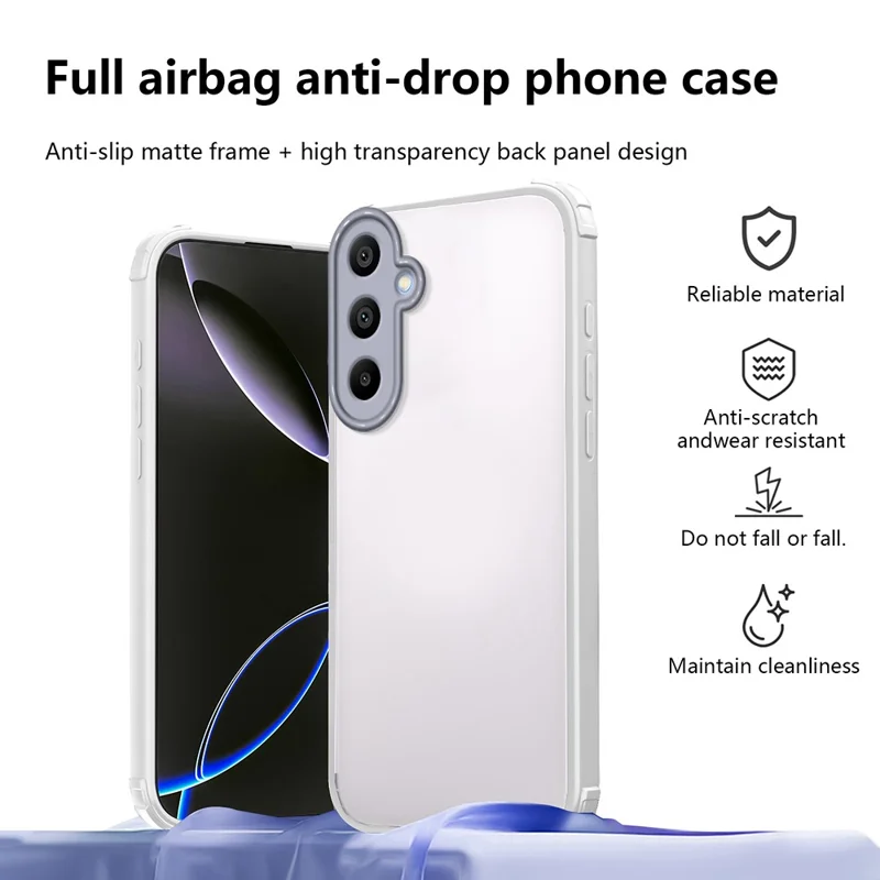 For Samsung Galaxy A15 4G / 5G Case Reinforced Corner Shockproof TPU + Acrylic Phone Cover - White